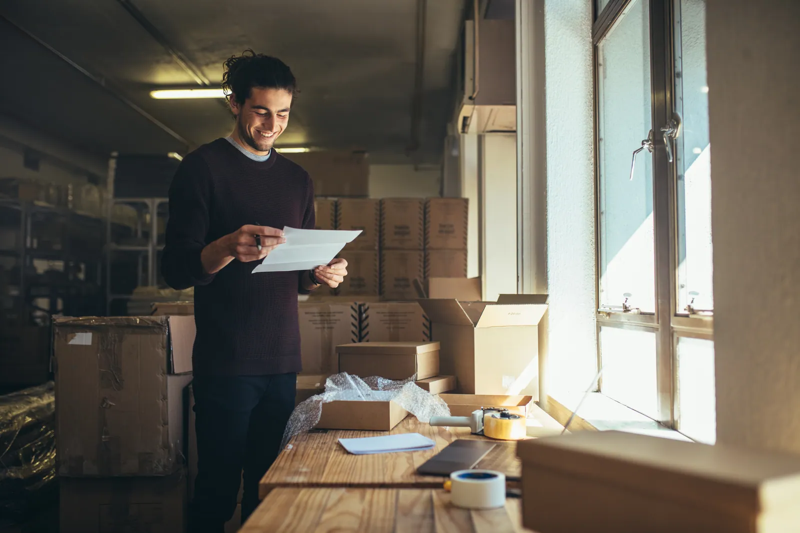 An institute owner reviewing their fee collection in their workspace